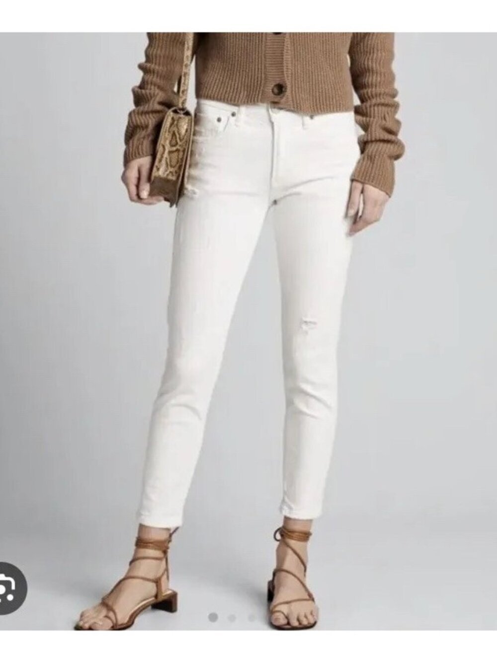 MOUSSY VINTAGE Women's Sz 25 Velma Distressed White Stretch Skinny Jeans
